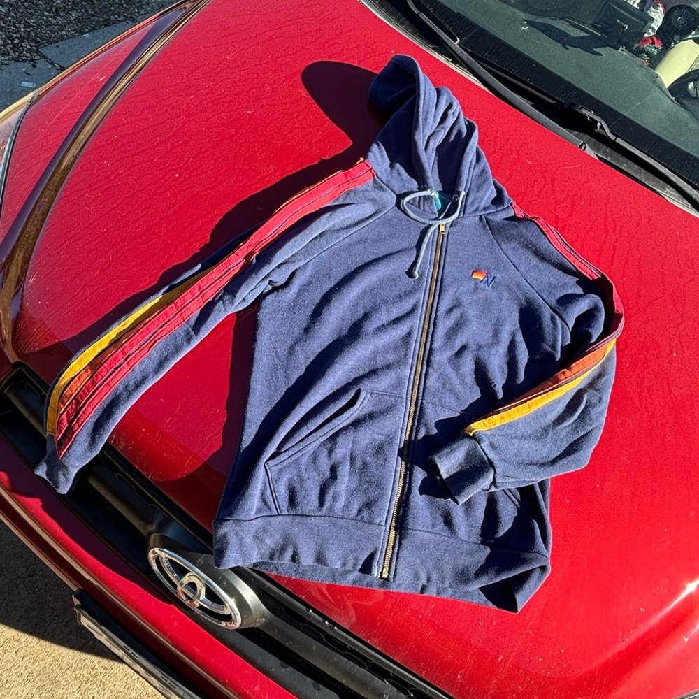 RARE Aviator Nation 4 Stripe Zip Up Jacket